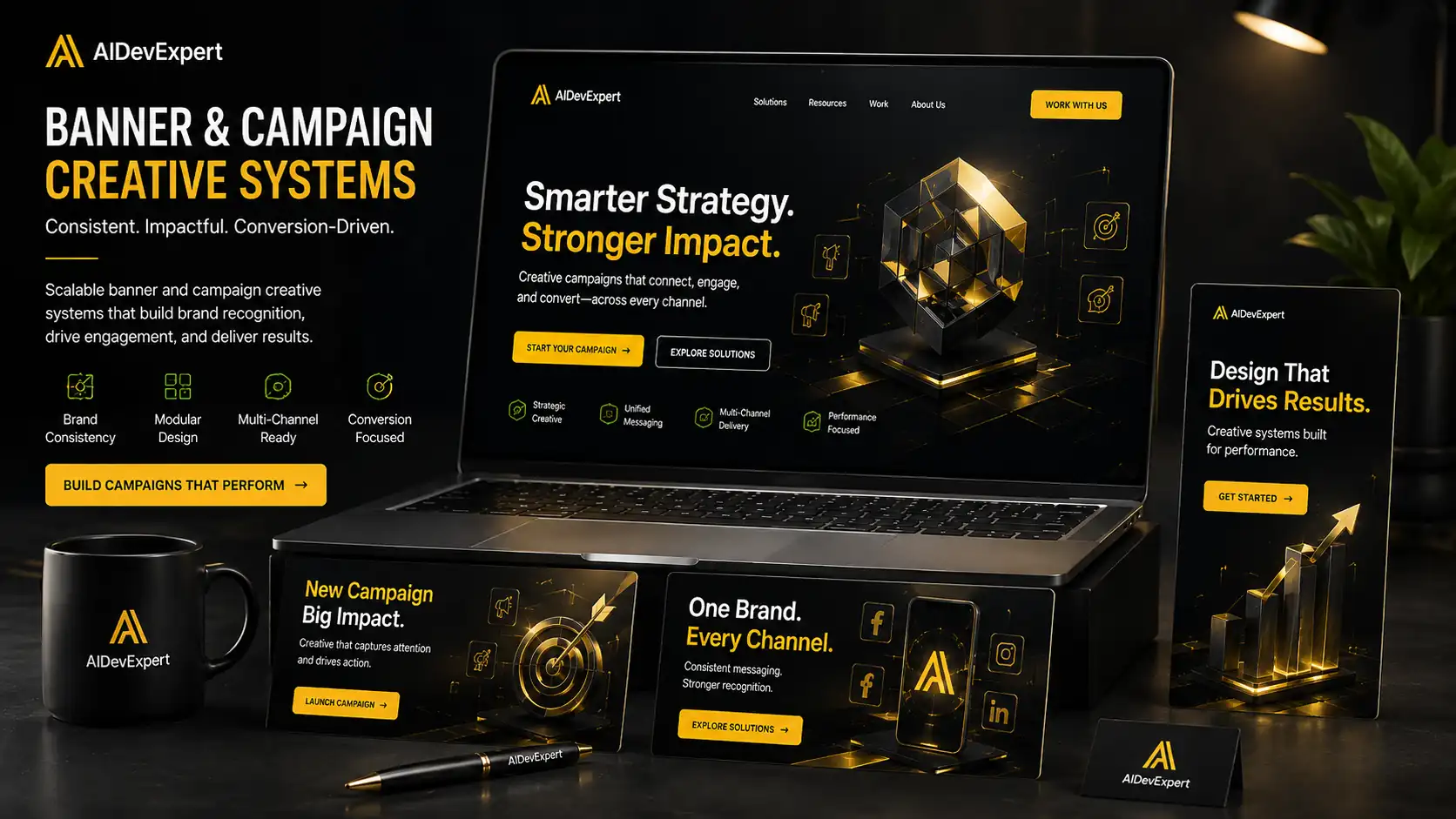 Multi-channel banner campaign creative system