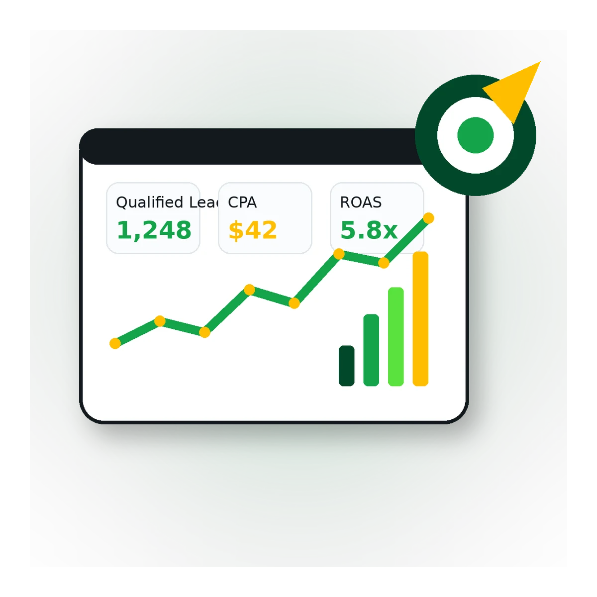 Google Ads PPC management dashboard illustration