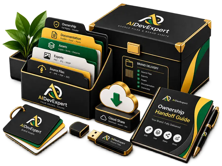 Organized logo source files and ownership handoff