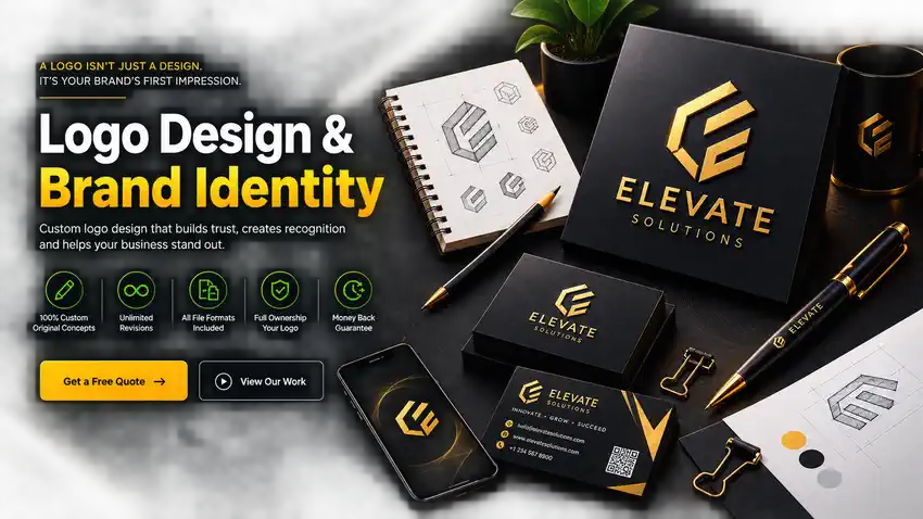 Premium logo design workspace