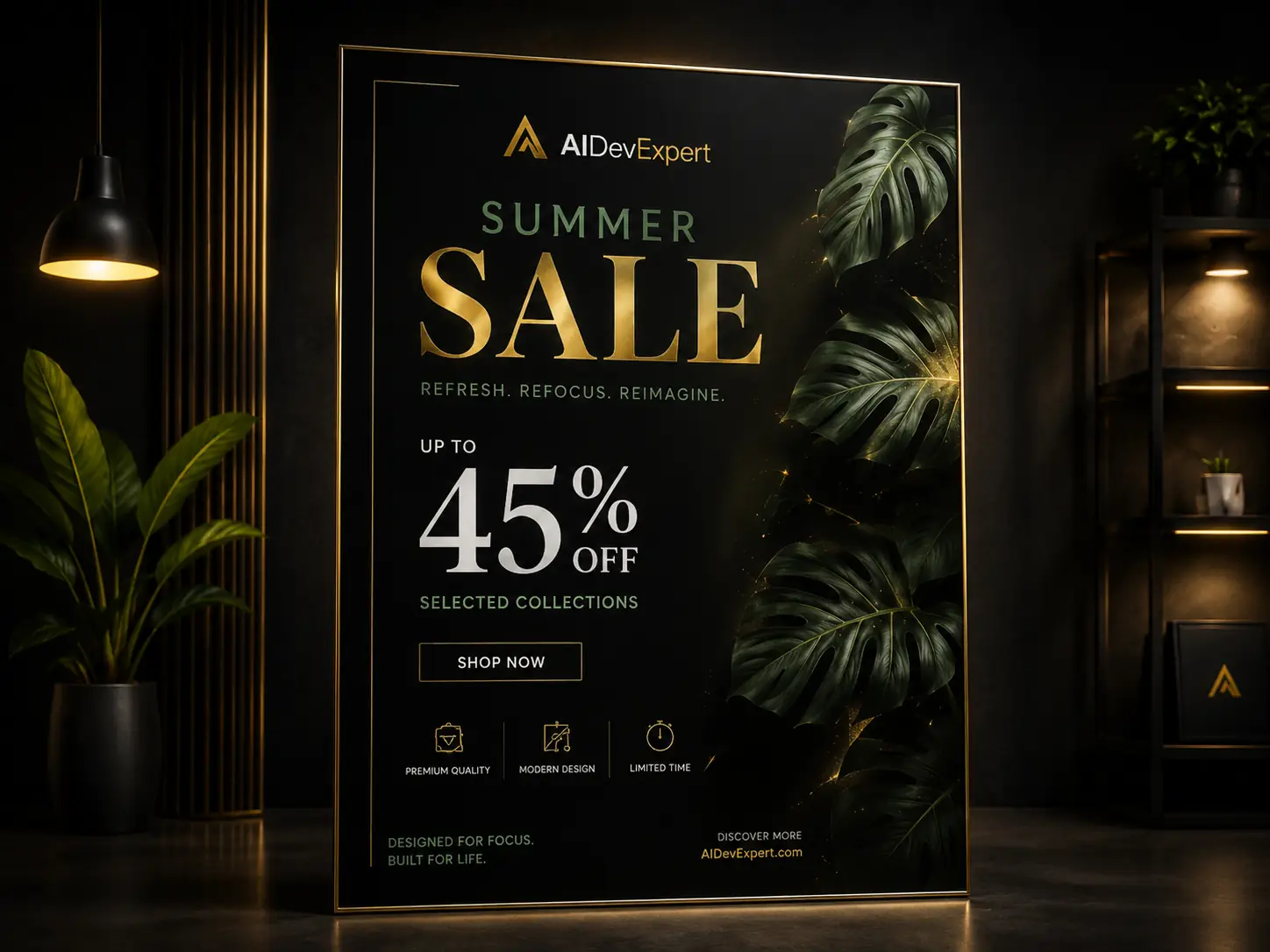 Premium summer sale poster concept