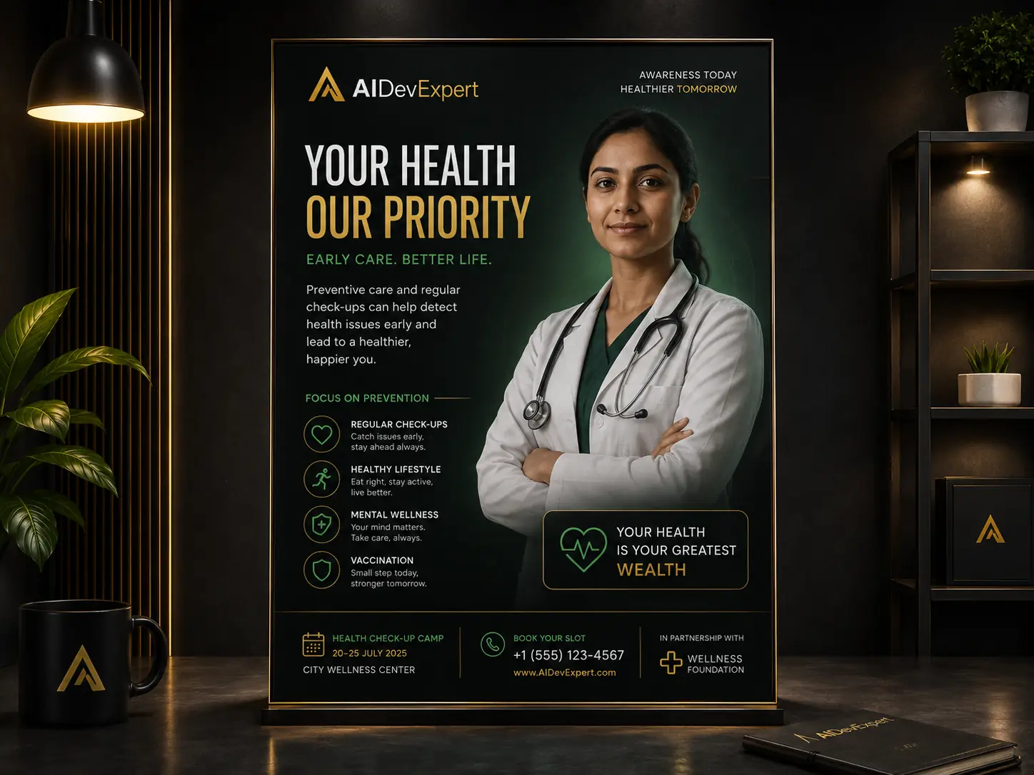 Healthcare awareness poster concept