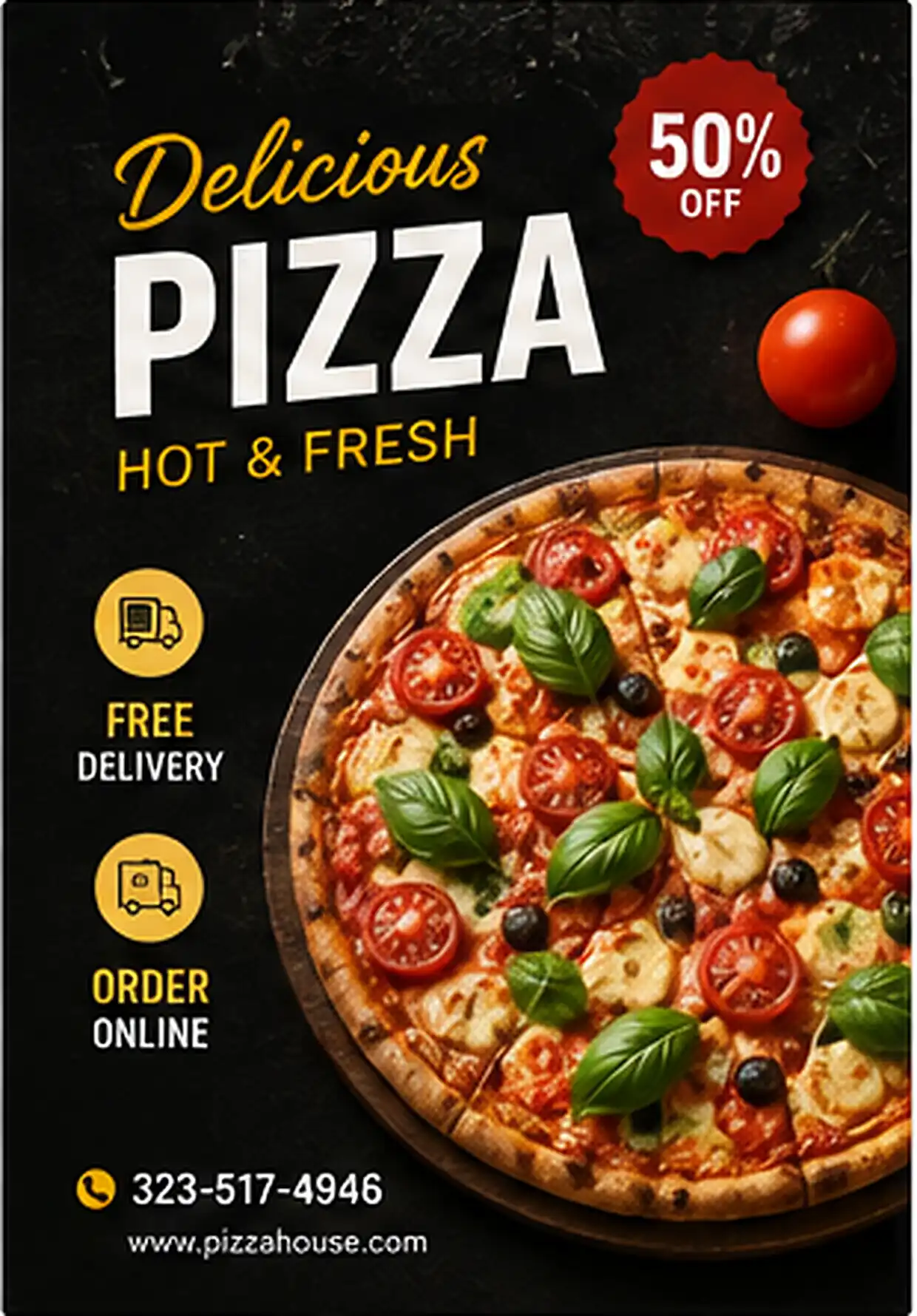 Restaurant pizza promotion poster concept