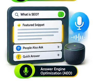 Answer Engine Optimization (AEO) illustration