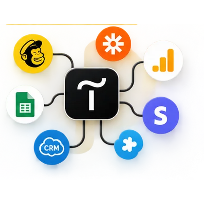 Tilda integration and automation network illustration