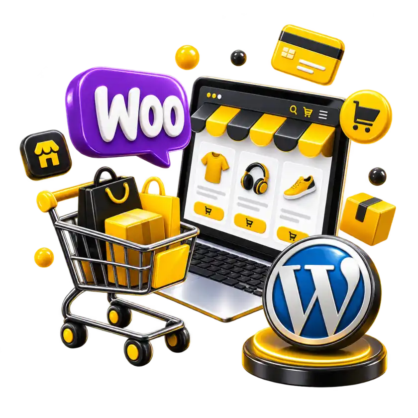 WooCommerce storefront with products, cart, responsive commerce interface and WordPress integration
